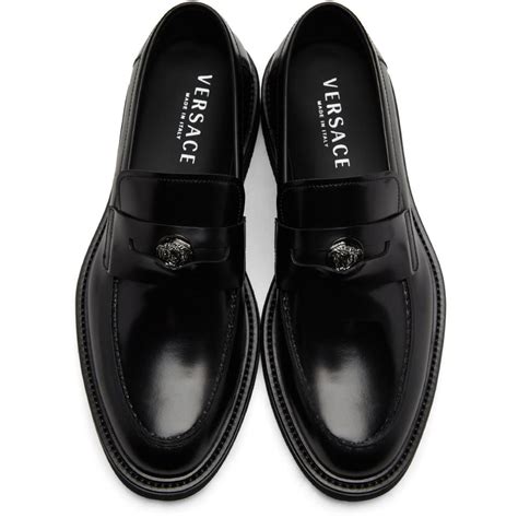 versace leather penny loafers